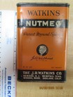 tin spice box Watkins Nutmeg large 8oz.  Pry shaker lid — photo 4