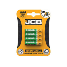 JCB AAA 900mAh Rechargeable Battery - Pack of 4 14.00 per battery