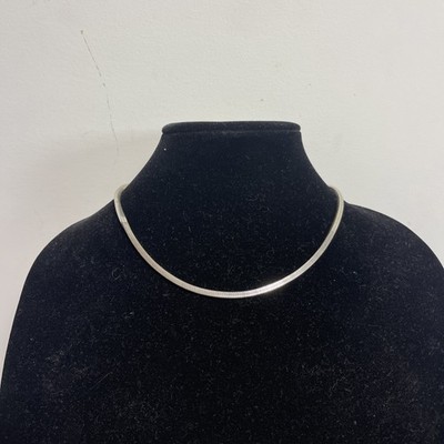 Vintage 18'' 925 Sterling Silber Quadrat Schlangenkette Halskette