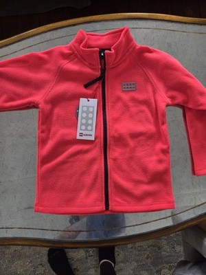LEGO Wear Girls Pink Neon Fleece Jacket Hooded Full Zip Size 104 (4YRS)