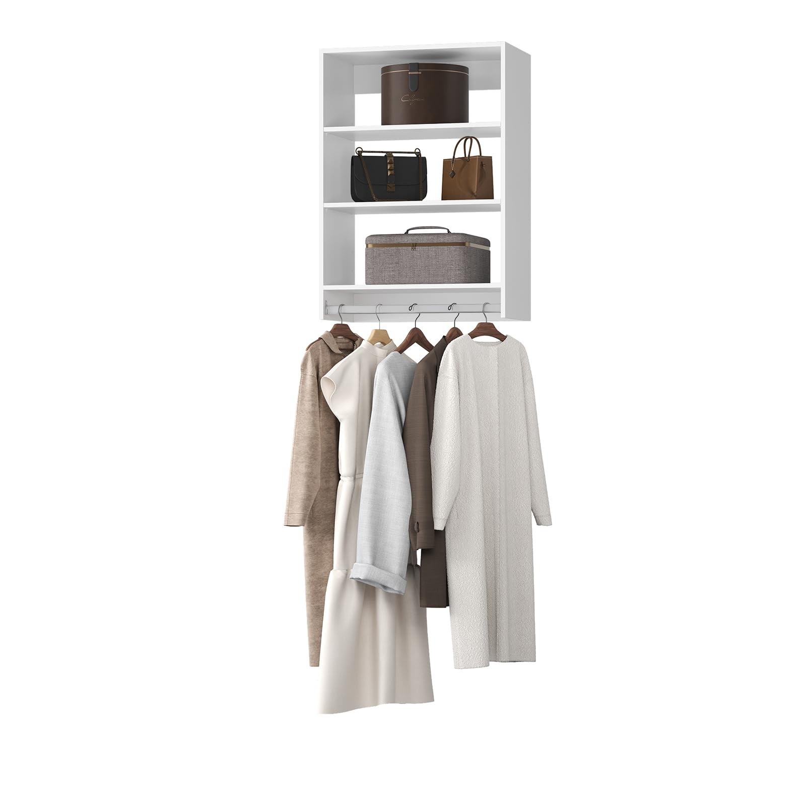 Medium Double Hanging Closet Unit, Modular Closet System, Wood Closet System ...