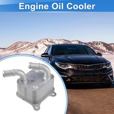 Engine Oil Cooler for Kia Forte 2019-2023 No.482902H100 Oil Cooler Silver Tone