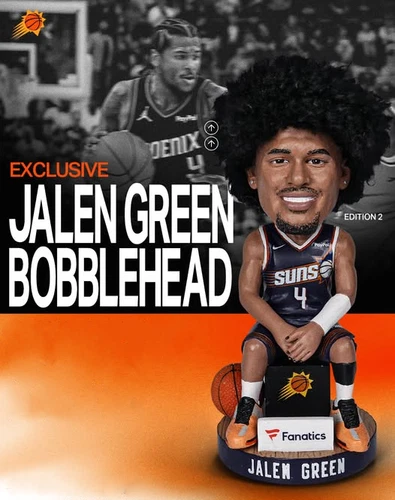 2026 Jalen Green Series 2 REAL HAIR Phoenix Suns SGA Bobblehead NIB - product listing photo
