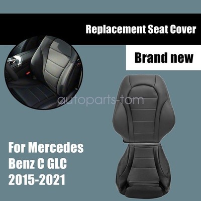 Fits 2015-2021 Mercedes Benz C300 GLC300 Driver Bottom & Top Seat Cover Black