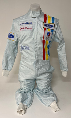 Jackie Stewart RARE Hand Signed Ford Elf Racing Suit 3x F1 World Champion w/ COA