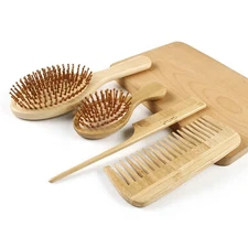 4 Pcs/Box Hair Comb Set Eco-friendly Bamboo Wooden Air Cushion Massage Comb For 