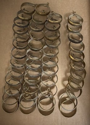 48 Vintage Brass Finish 1-1/4'' Clip-On Cafe Curtain Drapery Rings 1.25'' Kenney