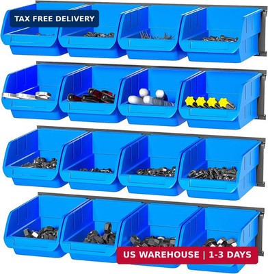 Ultrawall Garage Tool Storage System 16 Bins 4 Rails Hardware Nuts Bolts Rack