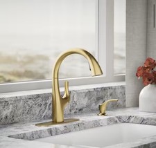Kohler Avi Kitchen Sink Faucet in Gold Brass K-R27141-SD-2MB