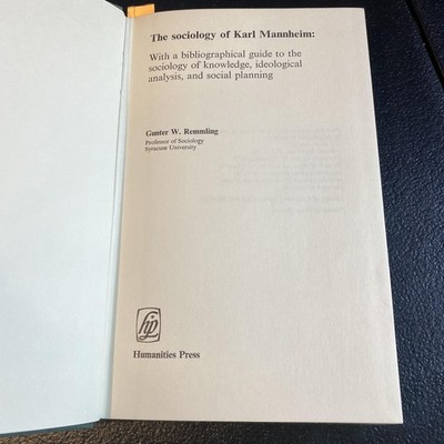The Sociology of Karl Mannheim: With a bibliographical guide t...