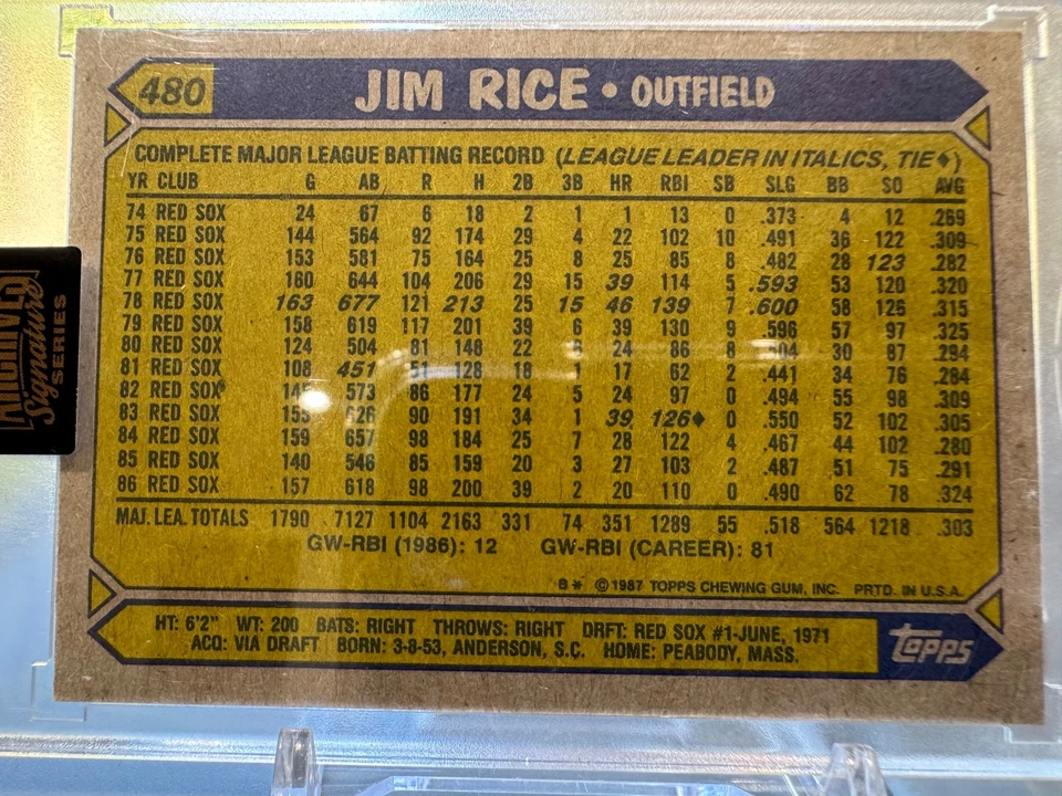 2021 topps archives signature series autograph 82/99 Jim Rice - Image 3 of 3