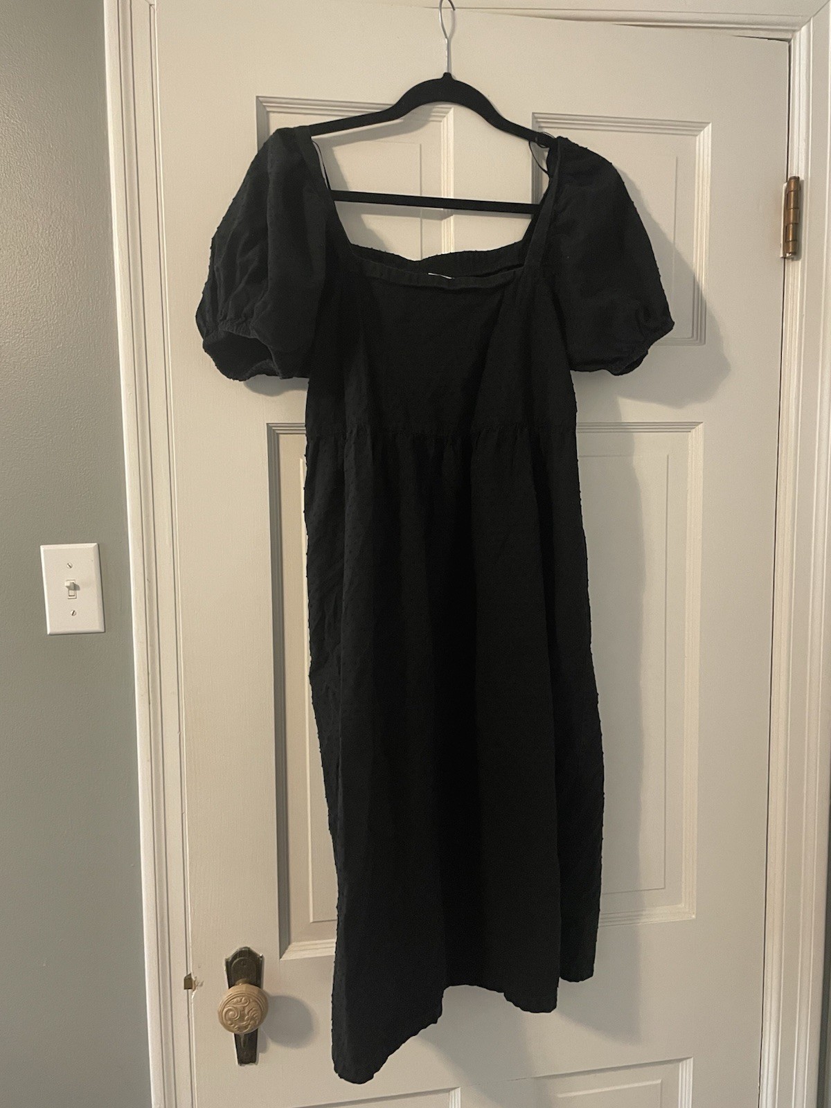 A New Day Size Medium Black Dress Puff Sleeve