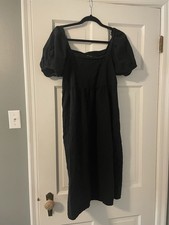 A New Day Size Medium Black Dress Puff Sleeve