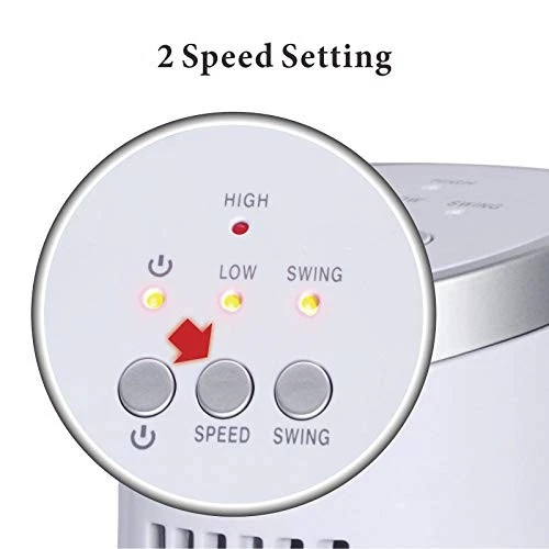 Ventilador Torre Oscilante Ultra Delgado Escritorio F-7345WH 12", LED - Blanco 12" Escritorio... Foto 3 de 4