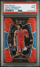 2021 PANINI SELECT RED WAVE PRIZM #116 CADE CUNNINGHAM ROOKIE RC PSA 9