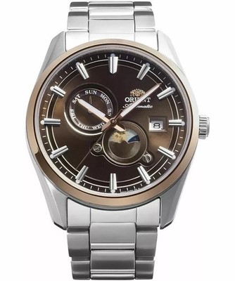 Orient Mens Automatic Watch RA-AK0313Y30B Stretto 41.5mm Sun & Moon Dial 50M