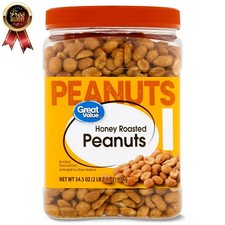 Great Value Honey Roasted Peanuts, 34.5 oz