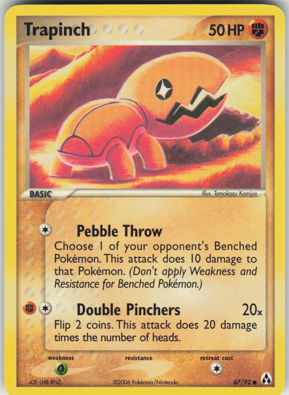 Pokemon Trapinch 67/92 Legend Maker Common NM