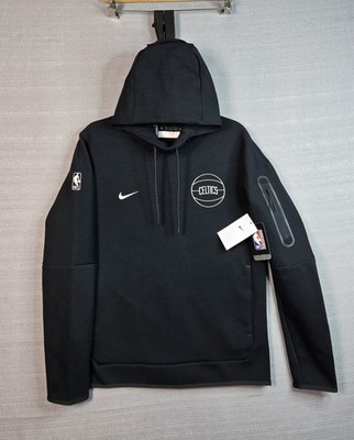 NIKE Boston Celtics Tech Fleece Hoodie Medium Mens Black White NBA Team Issue