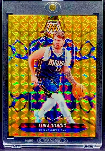 Luka Doncic RARE GOLD REFRACTOR PRIZM INVESTMENT CARD SSP MOSAIC MAVERICKS MINT