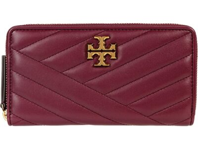 NWT Tory Burch Kira Chevron Continental Imperial Garnet Wallet
