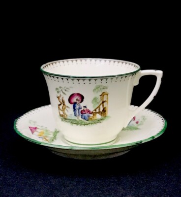 Vintage Royal Worcester CANTON Demitasse Cup and Saucer