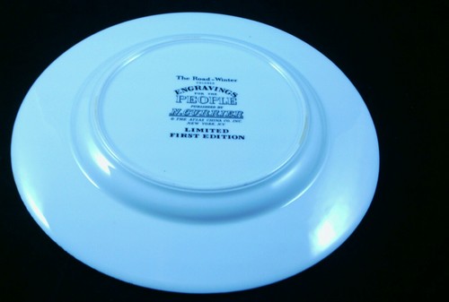 RARE "THE ROAD"~ "WINTER" LIMITED FIRST EDITION CHRISTMAS PLATE N CURRIER & IVES - Picture 4 of 4