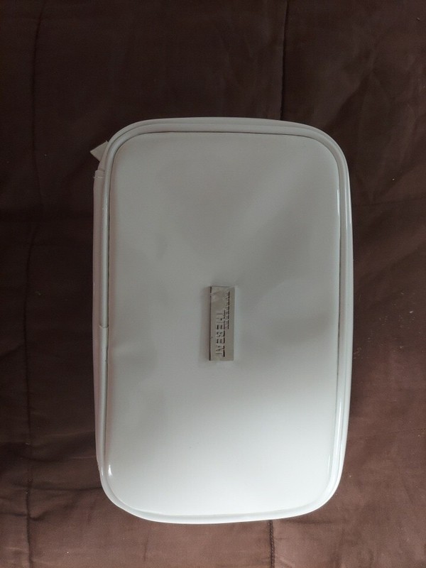 Burberry The Beat Cosmetic Pouch Case, White with Gold Tone Zipper