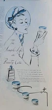 1944 Coty Simple life in beauty skin care vintage cosmetics art ad
