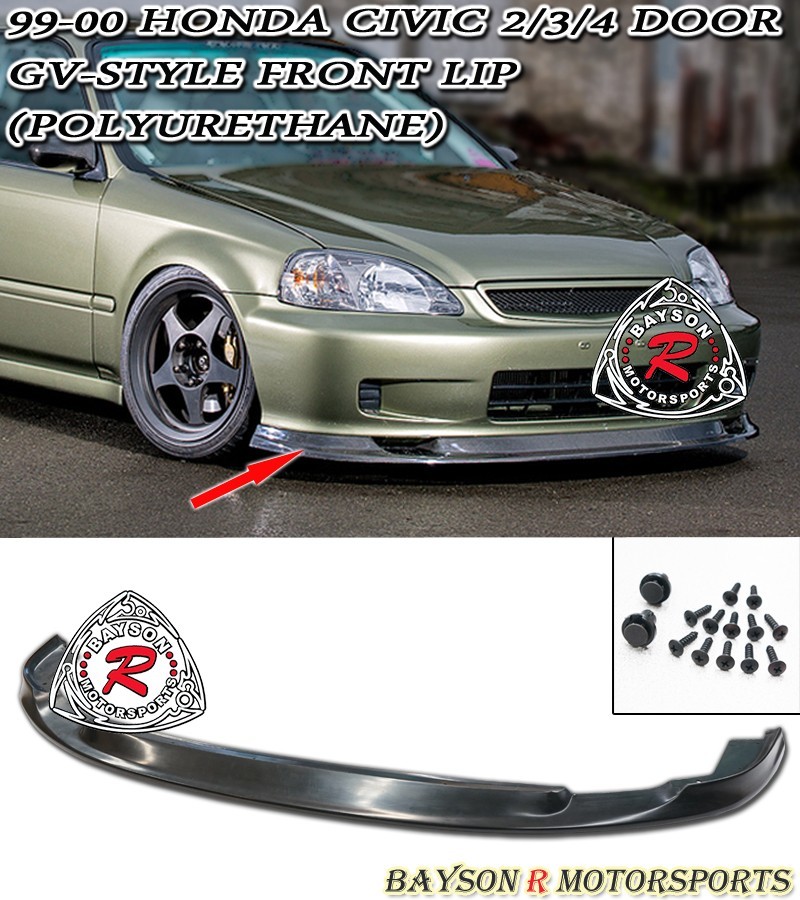 Fits 99-00 Honda Civic 2/3/4dr GV-Style (Time Attack) Front Lip