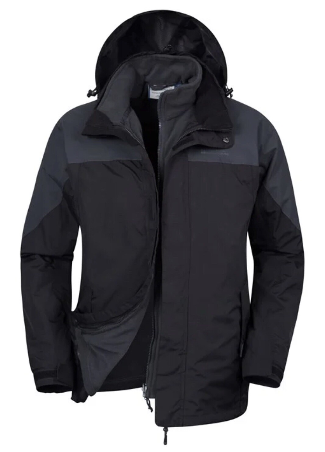 Mountain Warehouse Storm II Mens 3 in 1 Waterproof Jacket Size S/P Grey
