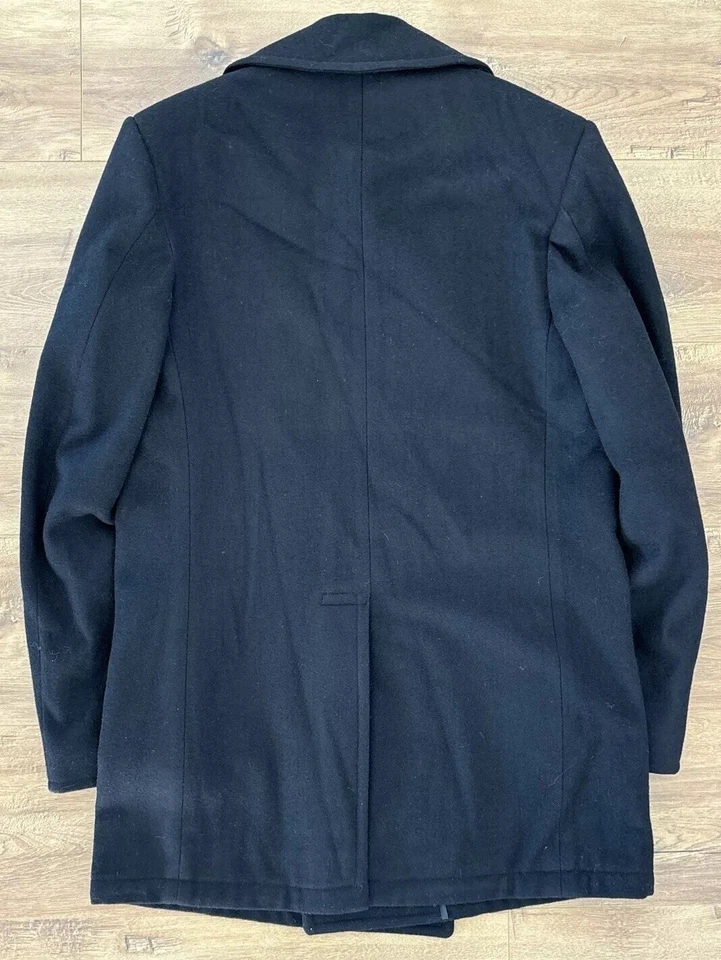 D.S.C.P. Quarterdeck Collection US Navy Wool PeaCoat Mens Size 40 XL Black Wool - Image 4 of 4