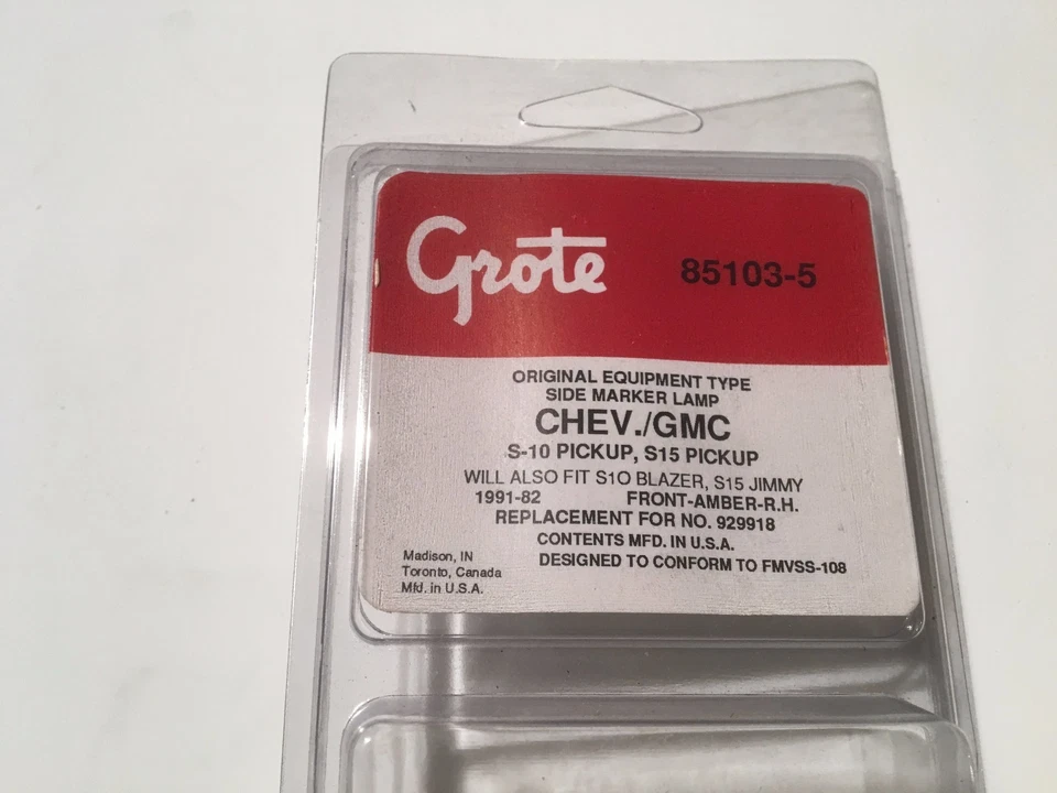 LÁMPARA MARCADORA LATERAL ÁMBAR, CHEVY, GMC, PASTILLA S10 Y S15, BLAZER S10, S15 JIMMY Foto 2 de 3