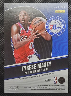 2023-24 Panini Revolution Tyrese Maxey A-TYR Auto Infinite 23/25 