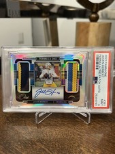 21 Panini One Justin Herbert Formula One Patch Auto Silver SP /10 Chargers PSA 9