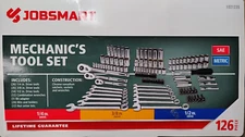 Jobsmart 126 pc Mechanic's Tool Socket Set Emergency Roadside RV SEMI 4X4 TRUCK