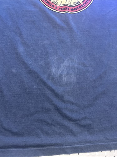 Vintage Indian Motorcycle Long Sleeve Mock Neck Shirt Men’s 2XL Blue 100% Cotton - Picture 11 of 13