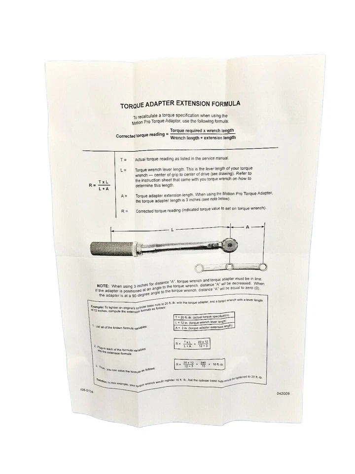 Motion Pro Cylinder Bolt Torque Wrench Adapter For Can't Reach With Socket - Image 4 of 4
