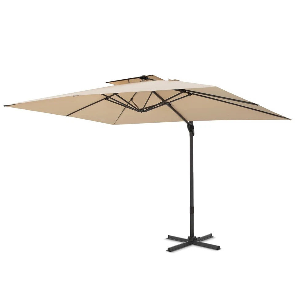 10x13 ft Cantilever Patio Umbrella Outdoor Large Square Umbrellas w/360°Rotation - Image 2 of 4