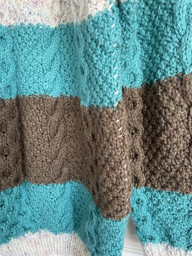 Ladies Stripped Handknitted Jumper -Size M 12/14 - Picture 3 of 7