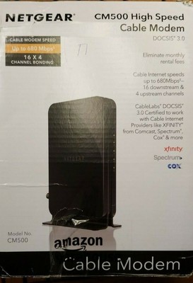 Netgear Cm500 16x4 High Speed Cable Modem Cm500 1aznas 680 Mbps Black B2 Ebay Netgear Cm500 16x4 High Speed Cable Modem Cm500 1aznas 680 Mbps Black B2 Ebay