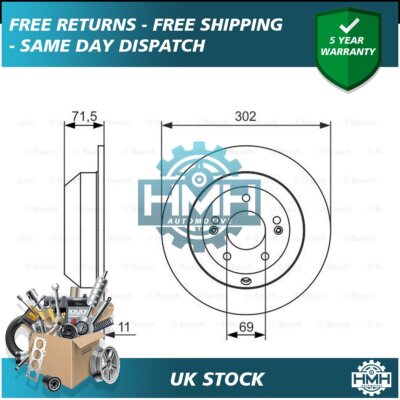 Fits Hyundai Santa Fe 2009-2018 Kia Sorento 2009-2015 HMH Rear Brake Disc