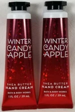Bath Body Works WINTER CANDY APPLE Shea Butter Hand Cream Lotion 1 oz Lot of 2
