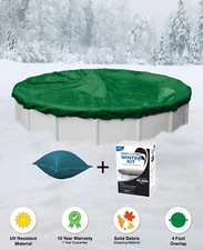 18' Round Above Ground Winter Pool Cover + 4x4 Air Pillow + Winterizing Kit *