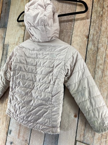 The North Face Reversible Full Zip Puffer Coat Jacket Youth Girl Size 5 Pink - Picture 19 of 23