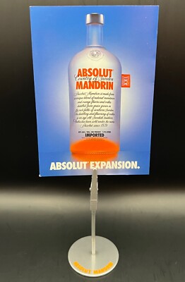 Absolut Mandrin Vodka Metal Menu Mini Clip Stand - New / Rare