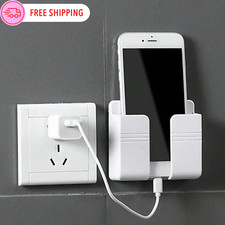 Mobile Phone Holder Wall Mount Punch-Free Standing Remote Storage Box Charging