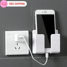 Mobile Phone Holder Wall Mount Punch-Free Standing Remote Storage Box Charging