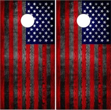 American Flag Grunge Wood Cornhole Wrap Bag Toss Skin Decal Sticker Wraps