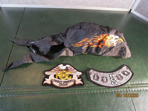 Harley Davidson Skull Cap Bandana Head Wrap and Patches